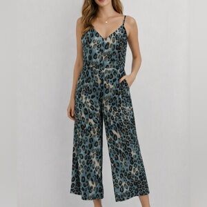 Anthropologie Raga Leopard Print Jumpsuit Large